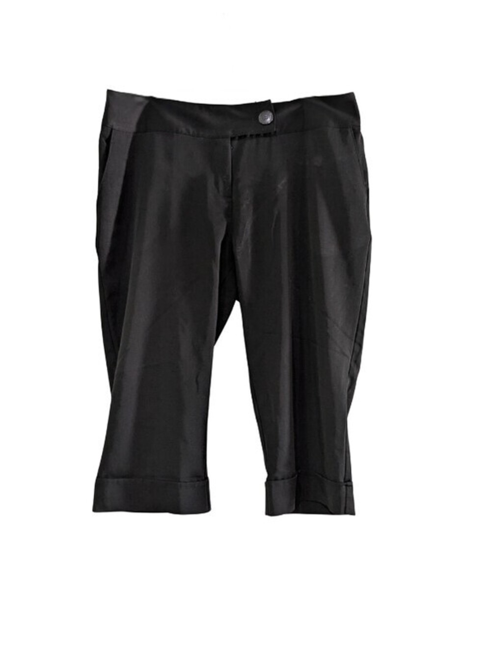 Cortelle Women's Cuffed Capri Pants, Black, Size 14, Brazilian Brand, Mid Rise